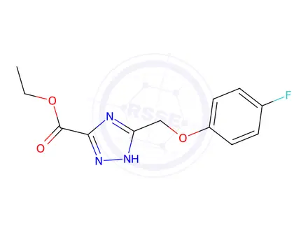 Chemical structure of Ethyl 3-((4-fluorophenoxy)methyl)-1H-1,2,4-triazole-5-carboxylate