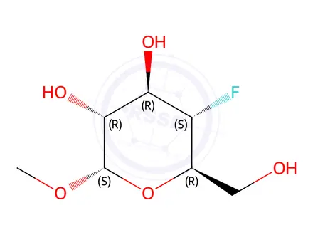 Chemical structure of Methyl 4-Deoxy-4-fluoro-α-D-glucose