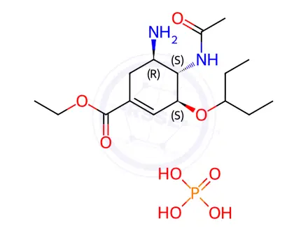 Chemical structure of ent-Oseltamivir Phosphate