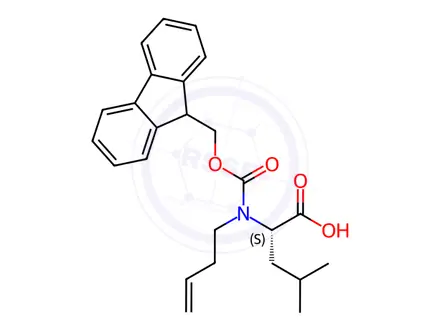 Chemical structure of N-(((9H-fluoren-9-yl)methoxy)carbonyl)-N-(but-3-en-1-yl)-L-leucine