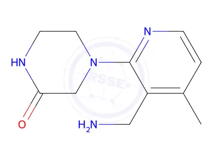 Chemical structure of 4-(3-(Aminomethyl)-4-methylpyridin-2-yl)piperazin-2-one