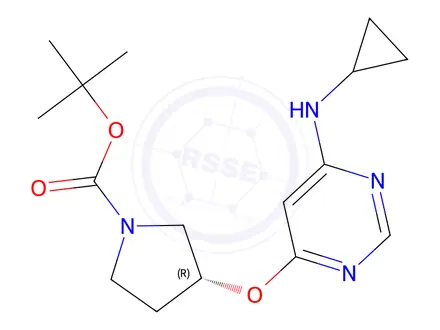 Chemical structure of (R)-3-(6-CyclopropylaMino-pyriMidin-4-yloxy)-pyrrolidine-1-carboxylic acid tert-butyl ester