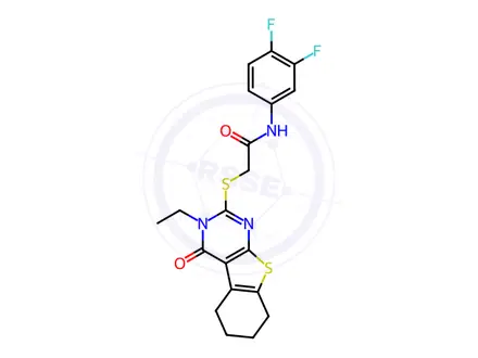 Chemical structure of N-(3,4-Difluorophenyl)-2-((3-ethyl-4-oxo-3,4,5,6,7,8-hexahydrobenzo[4,5]thieno[2,3-d]pyrimidin-2-yl)thio)acetamide