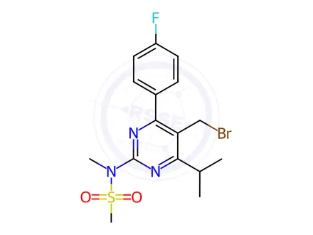 Chemical structure of Rosuvastatin Bromomethyl Impurity