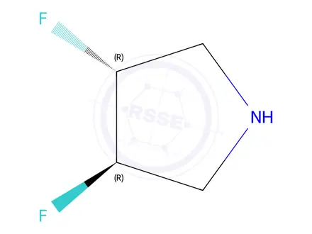 Chemical structure of (3R,4R)-Benzyl 3,4-difluoropyrrolidine-1-carboxylate hydrochloride
