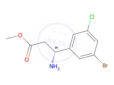 Chemical structure of Methyl (R)-3-amino-3-(3-bromo-5-chlorophenyl)propanoate