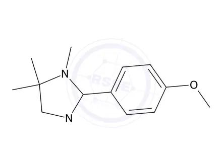 Chemical structure of 1-(2-(4-Methoxyphenyl)-3,4,4-trimethylimidazolidin-1-yl)ethanone