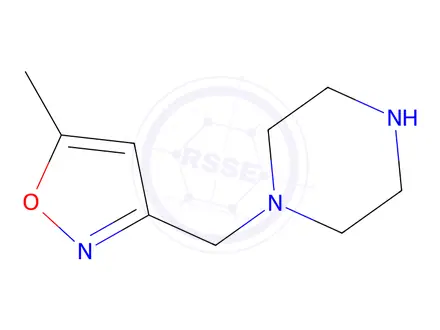 Chemical structure of 1-[(5-methylisoxazol-3-yl)methyl]piperazine