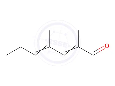 Chemical structure of 2,4-Dimethyl-2,4-heptadienal