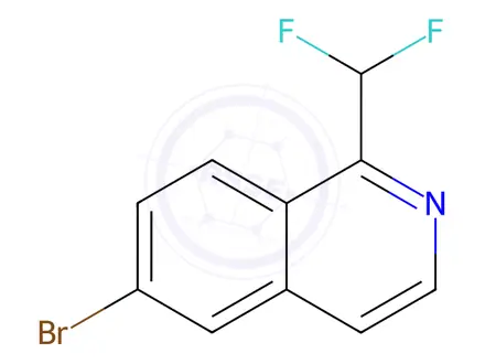 Chemical structure of Isoquinoline, 6-bromo-1-(difluoromethyl)-