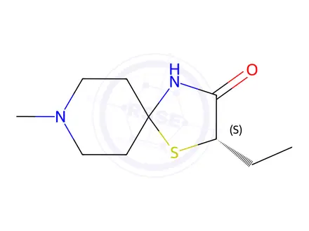 Chemical structure of (2S)-2-Ethyl-8-methyl-1-thia-4,8-diazaspiro[4,5]decan-3-one