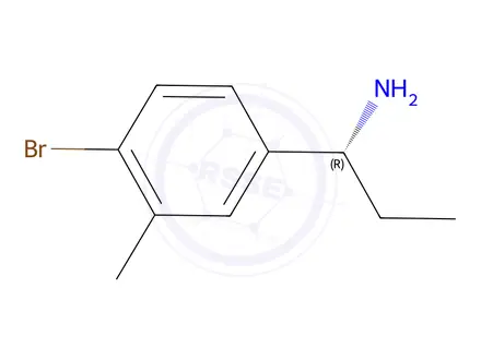 Chemical structure of (R)-1-(4-bromo-3-methylphenyl)propan-1-amine
