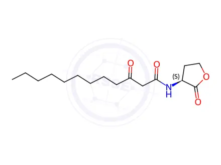 Chemical structure of N-(3-Oxododecanoyl)-L-Homoserine Lactone