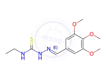 Chemical structure of N1-ethyl-2-(3,4,5-trimethoxybenzylidene)hydrazine-1-carbothioamide