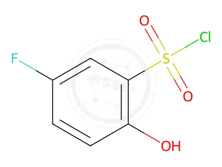 Chemical structure of 5-Fluoro-2-hydroxybenzene-1-sulfonyl chloride