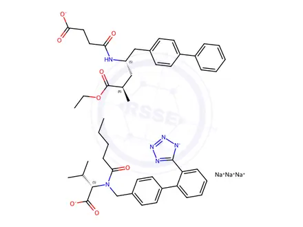 Chemical structure of Sacubitril valsartan sodium anhydrous