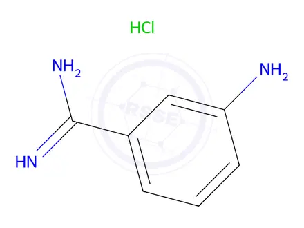 Chemical structure of m-aminobenzamidine hydrochloride