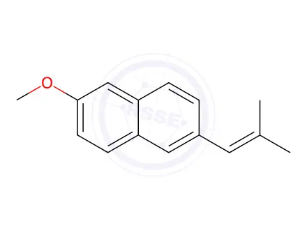 Chemical structure of Naphthalene, 2-methoxy-6-(2-methyl-1-propen-1-yl)-