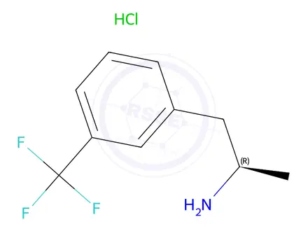 Chemical structure of (R)-Norfenfluramine Hydrochloride