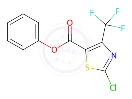 Chemical structure of Phenyl 2-chloro-4-(trifluoromethyl)thiazole-5-carboxylate