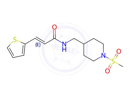 Chemical structure of N-((1-(Methylsulfonyl)piperidin-4-yl)methyl)-3-(thiophen-2-yl)acrylamide