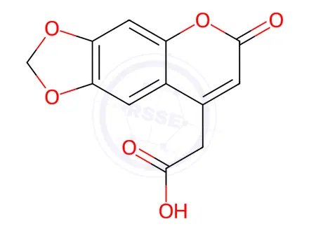 Chemical structure of 4-Carboxymethyl-6,7-methylenedioxycoumarin