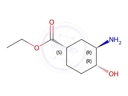 Chemical structure of Ethyl (1S,3R,4R)-3-amino-4-hydroxycyclohexane-1-carboxylate