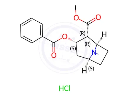 Chemical structure of Cocaine hydrochloride