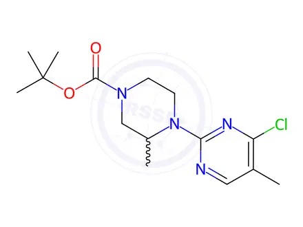 Chemical structure of tert-Butyl 4-(4-chloro-5-methylpyrimidin-2-yl)-3-methylpiperazine-1-carboxylate