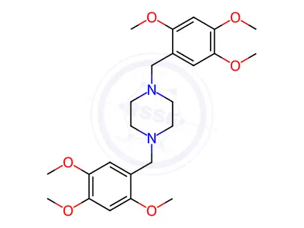 Chemical structure of 1,4-Bis(2,4,5-trimethoxybenzyl)piperazine