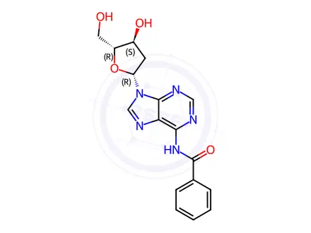 Chemical structure of N6-Benzoyl-2'-Deoxyadenosine (BSC)