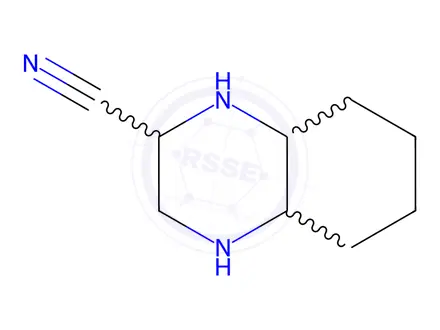Chemical structure of Decahydroquinoxaline-2-carbonitrile