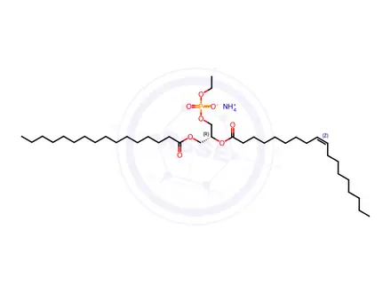 Chemical structure of Ammonium (R)-ethyl (2-(oleoyloxy)-3-(palmitoyloxy)propyl) phosphate