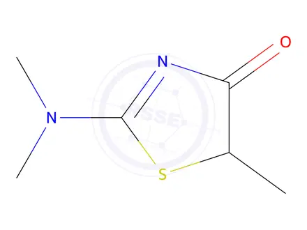 Chemical structure of 4(5H)-Thiazolone, 2-(dimethylamino)-5-methyl-