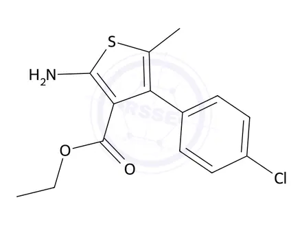 Chemical structure of Ethyl 2-amino-4-(4-chlorophenyl)-5-methylthiophene-3-carboxylate