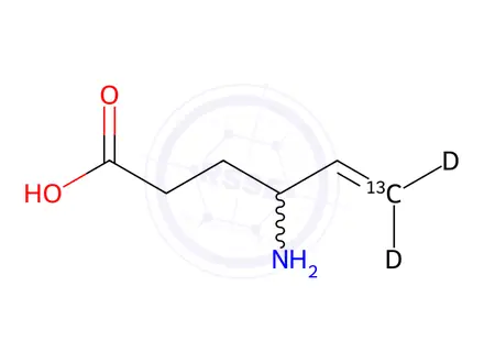 Chemical structure of rac-Vigabatrin-13C,d2 (Major)