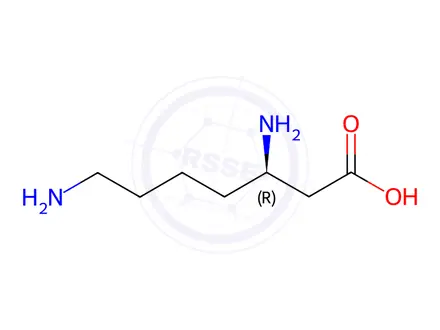 Chemical structure of (R)-3,7-diaminoheptanoic acid