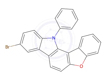 Chemical structure of 9-bromo-12-phenyl-12H-benzofuro[3,2-a]carbazole
