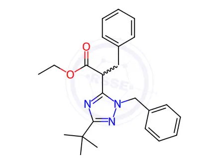 Chemical structure of Ethyl 2-[1-benzyl-3-(tert-butyl)-1H-1,2,4-triazol-5-yl]-3-phenylpropanoate