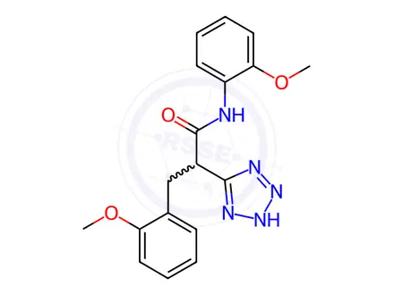 Chemical structure of N,3-Bis(2-methoxyphenyl)-2-(2H-1,2,3,4-tetrazol-5-yl)propanamide