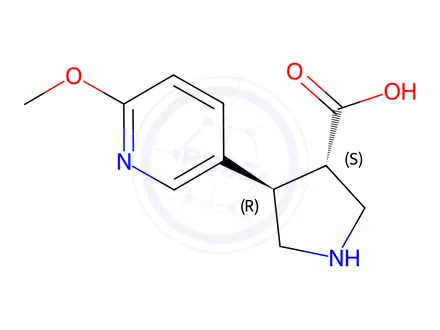 Chemical structure of (+/-)-TRANS-4-(6-METHOXY-3-PYRIDINYL)PYRROLIDINE-3-CARBOXYLIC ACID DIHYDROCHLORIDE (1049740-13-7)