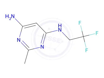 Chemical structure of 2-methyl-n4-(2,2,2-trifluoroethyl)pyrimidine-4,6-diamine