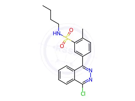 Chemical structure of N-butyl-5-(4-chlorophthalazin-1-yl)-2-methylbenzenesulfonamide