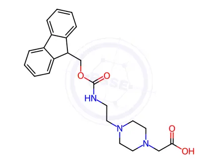 Chemical structure of 4-[2-(Fmoc-amino)ethyl]piperazin-1-ylacetic acid DiHCl