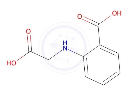 Chemical structure of 2-(carboxymethylamino)benzoic acid