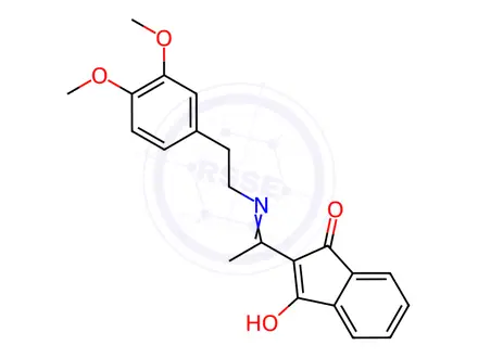 Chemical structure of 2-(1-((3,4-Dimethoxyphenethyl)amino)ethylidene)-1H-indene-1,3(2H)-dione