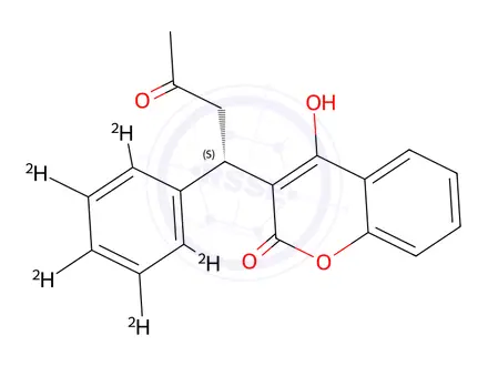 Chemical structure of Warfarin Sodium Impurity 17-d5 ((S)-Warfarin-d5)