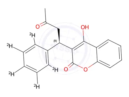 Chemical structure of Warfarin Sodium Impurity 16-d5 ((R)-Warfarin-d5)