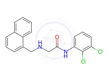 Chemical structure of N-(2,3-Dichlorophenyl)-2-{[(naphthalen-1-yl)methyl]amino}acetamide