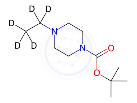 Chemical structure of N-Boc-N'-ethyl-piperazine-d5